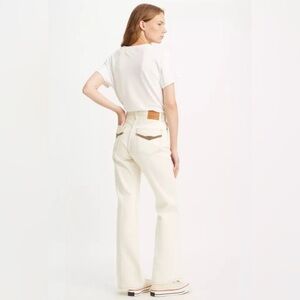 Levi’s Premium 70s Movin’ On High Rise Flare Jeans in Sunny Cream